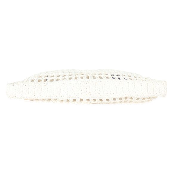 Prada White Raffia Crochet Triangle Logo Tote - Picture 4 of 6